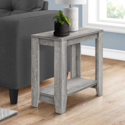 22" Grey End Table With Shelf