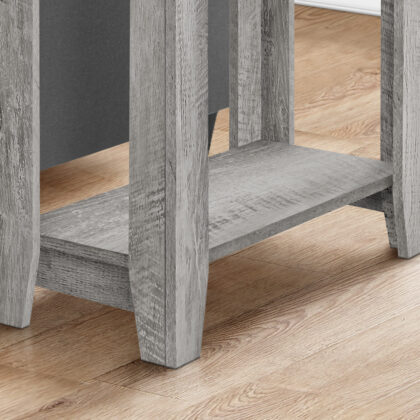 22" Grey End Table With Shelf
