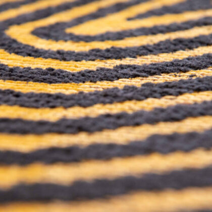 9' X 13' Black and Gold Abstract Non Skid Area Rug