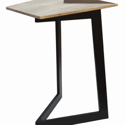 28" Black And Brown Solid Wood End Table