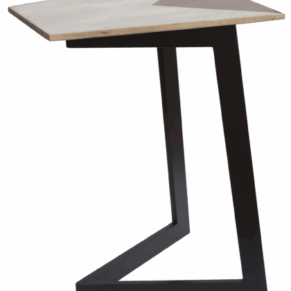 28" Black And Brown Solid Wood End Table