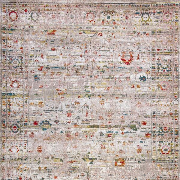 7' x 9' White Oriental Non Skid Area Rug