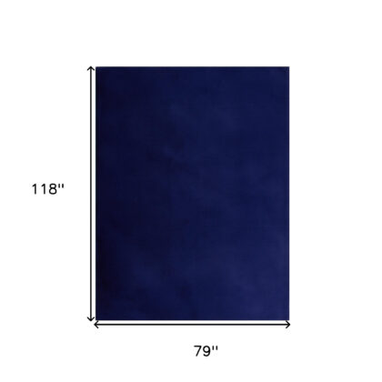 7' x 10' Navy Blue Faux Fur Shag Non Skid Area Rug