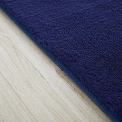 7' x 10' Navy Blue Faux Fur Shag Non Skid Area Rug