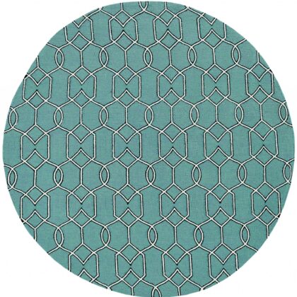 7' Round Green Round Moroccan Indoor Outdoor Area Rug