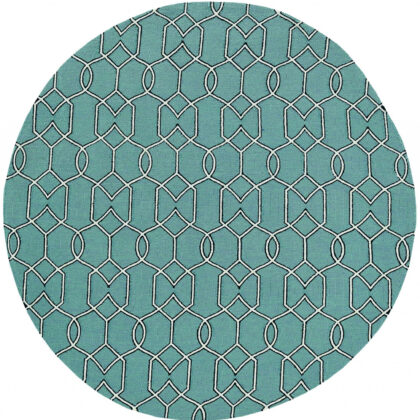 7' Round Green Round Moroccan Indoor Outdoor Area Rug