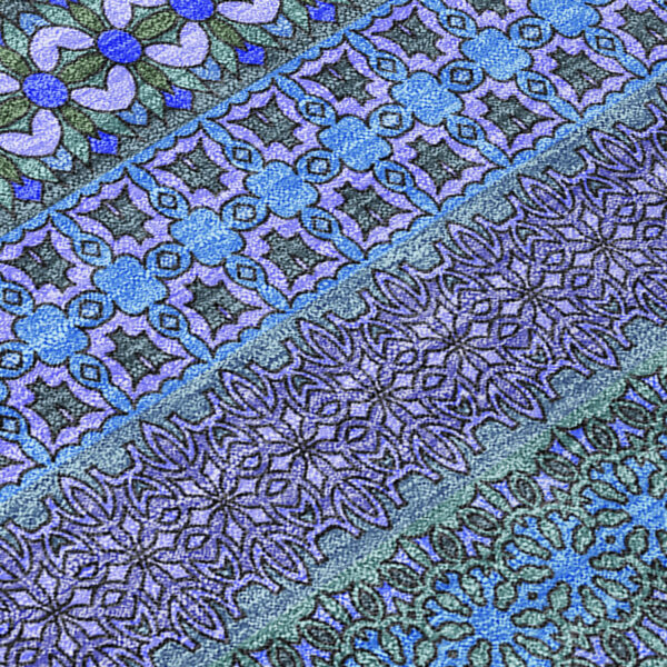 3' X 5' Blue and Green Striped Washable Non Skid Indoor Outdoor Area Rug