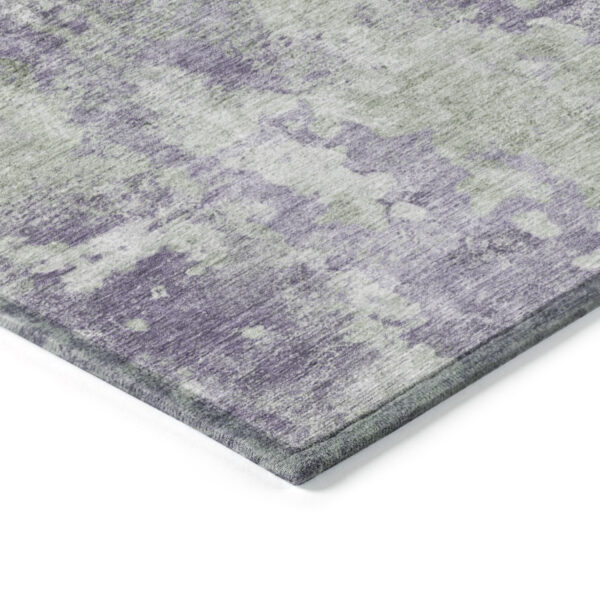 10' X 14' Purple and Green Abstract Washable Non Skid Indoor Outdoor Area Rug