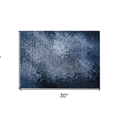 2' X 3' Blue Washable Non Skid Indoor Outdoor Area Rug