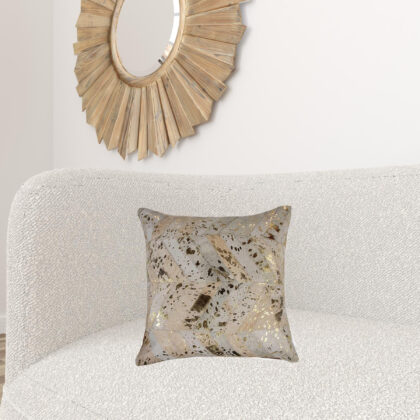 18" X 18" X 5"  Natural And Gold  Pillow