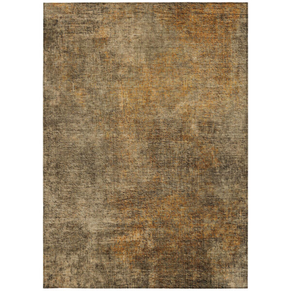 10' X 14' Brown Beige And Taupe Abstract Washable Indoor Outdoor Area Rug