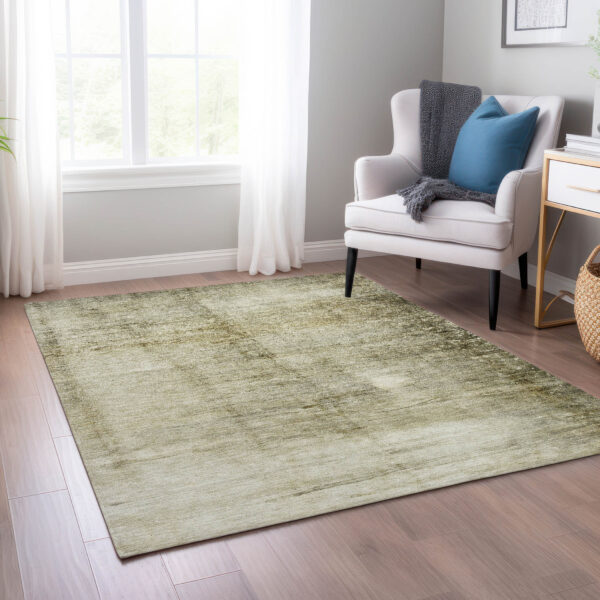 10' X 14' Taupe Beige And Chocolate Abstract Washable Indoor Outdoor Area Rug