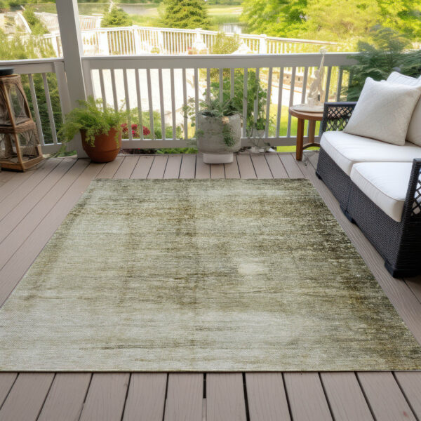 10' X 14' Taupe Beige And Chocolate Abstract Washable Indoor Outdoor Area Rug