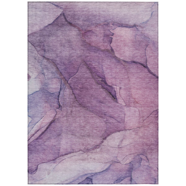 8' X 10' Purple Lilac And Lavender Abstract Washable Indoor Outdoor Area Rug