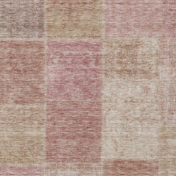 5' X 8' Blush Pink And Mauve Patchwork Washable Indoor Outdoor Area Rug