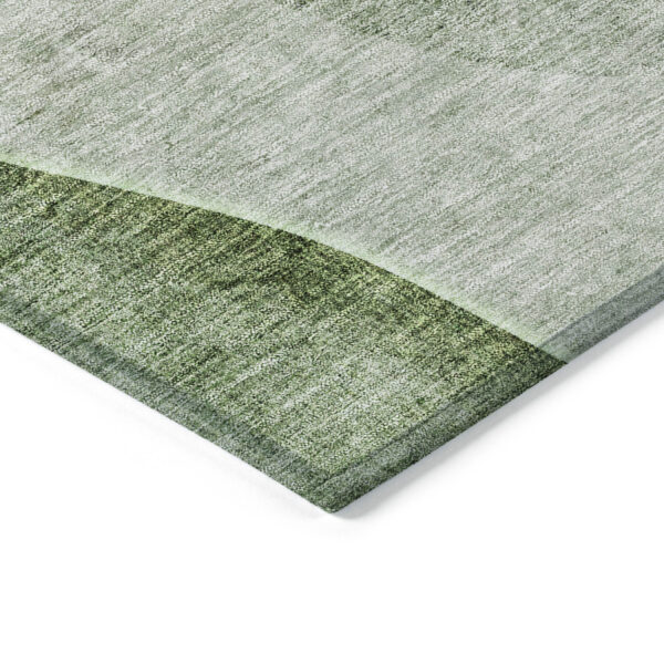 10' X 14' Green Olive Green And Gray Abstract Washable Indoor Outdoor Area Rug
