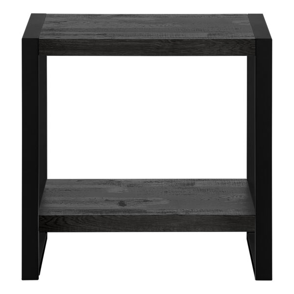 24" Black End Table With Shelf