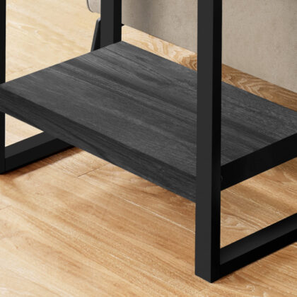 24" Black End Table With Shelf