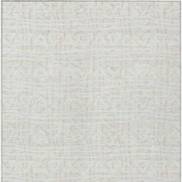10' X 14' Ivory And Beige Geometric Washable Indoor Outdoor Area Rug