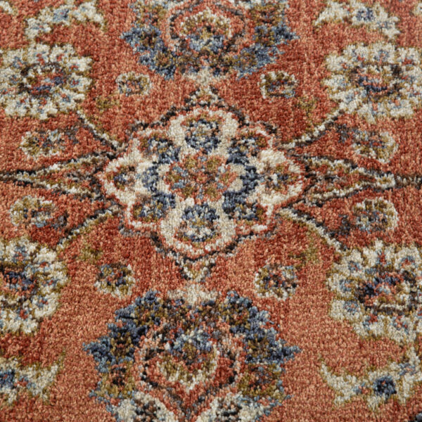 10' Orange Floral Power Loom Runner Rug