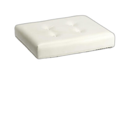 21" White Faux Leather And Clear Ottoman