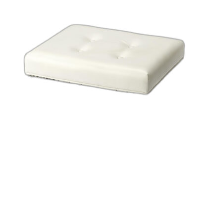 21" White Faux Leather And Clear Ottoman