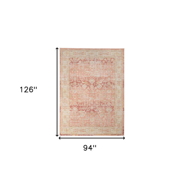 8' x 10' Salmon Floral Power Loom Area Rug