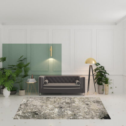 6' X 9' Grey Ivory Beige Charcoal Black Tan And Brown Abstract Power Loom Stain Resistant Area Rug