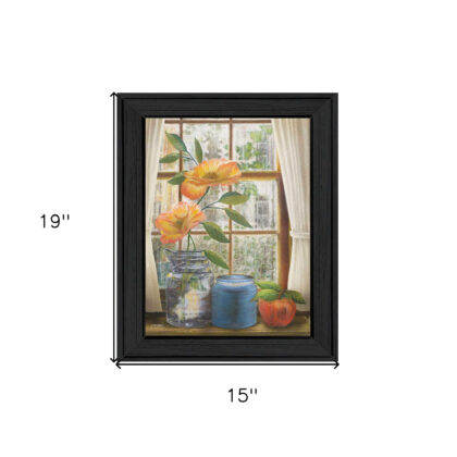 Afternoon Flower Black Framed Print Wall Art