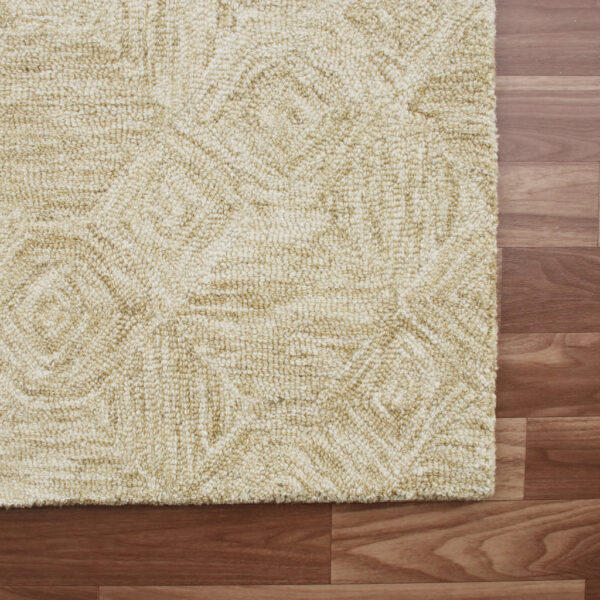 9' x 12' Beige Wool Geometric Hand Tufted Area Rug