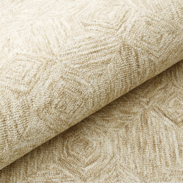 9' x 12' Beige Wool Geometric Hand Tufted Area Rug