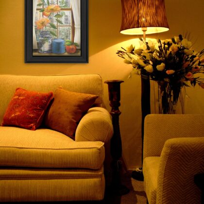 Afternoon Flower Black Framed Print Wall Art