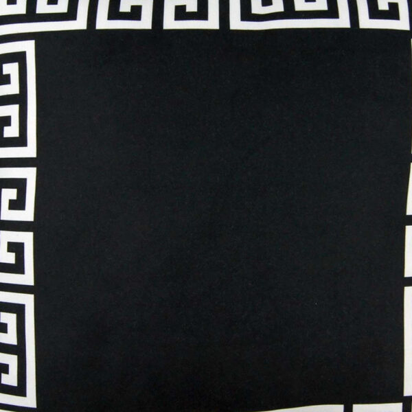 Black and White Greek Key Bordered Throw Pillow