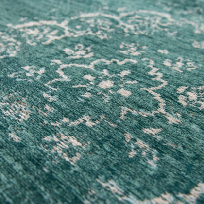 7' x 9' Gray and Green Medallion Non Skid Area Rug