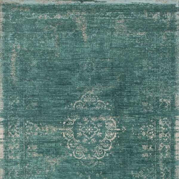 7' x 9' Gray and Green Medallion Non Skid Area Rug