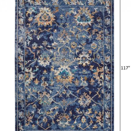 8' X 8' Blue And Ivory Dhurrie Area Rug
