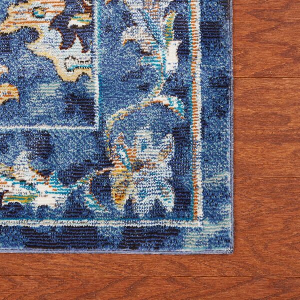 8' X 8' Blue And Ivory Dhurrie Area Rug