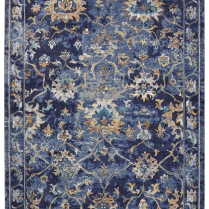 8' X 8' Blue And Ivory Dhurrie Area Rug