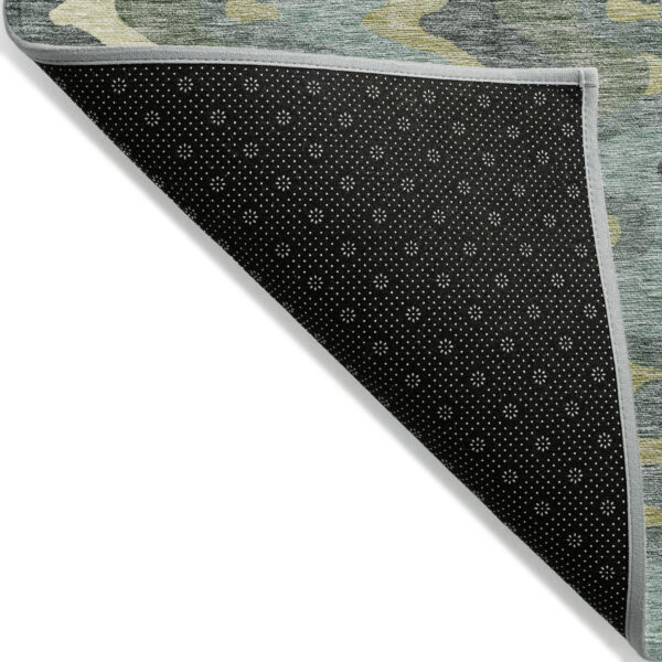 10' X 14' Sage And Artichoke Green Abstract Washable Indoor Outdoor Area Rug