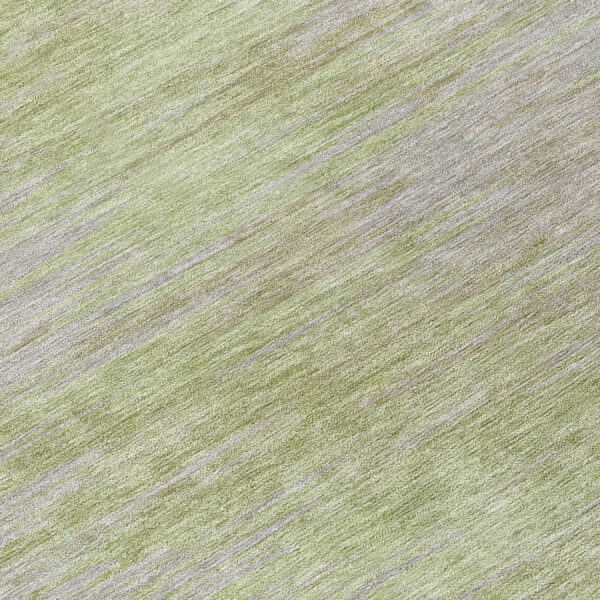 8' Sage And Artichoke Green Round Abstract Washable Indoor Outdoor Area Rug