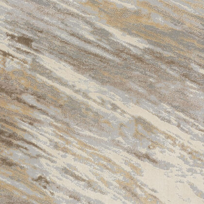 8' Ivory Tan And Brown Round Abstract Area Rug