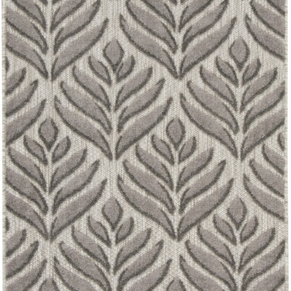 3' X 4' Charcoal Floral Indoor Outdoor Area Rug