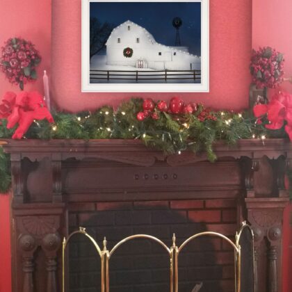 Christmas Starry Night 1 White Framed Print Wall Art