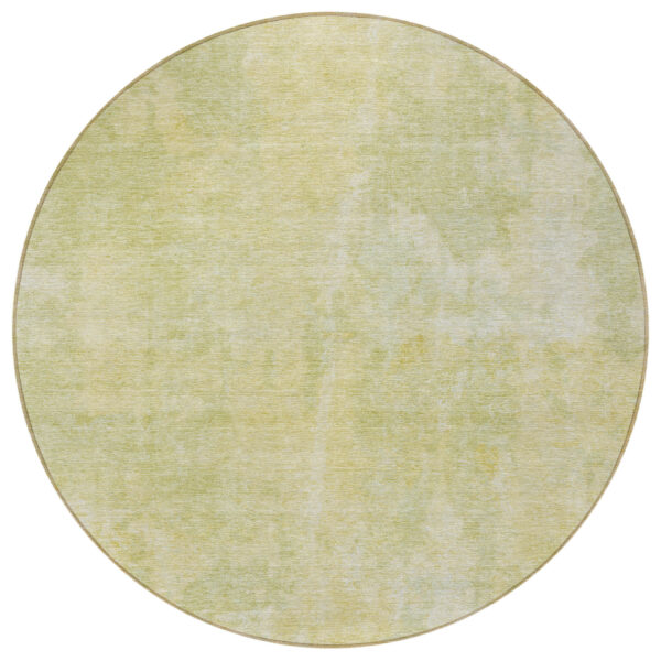 8' Round Gold Round Abstract Washable Non Skid Indoor Outdoor Area Rug