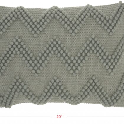 Light Gray Chevron Detail Lumbar Pillow