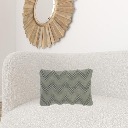 Light Gray Chevron Detail Lumbar Pillow