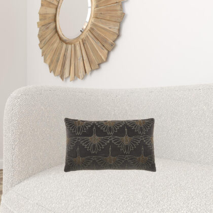 Brilliant Dark Grey Lumbar Pillow