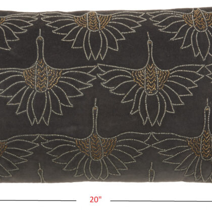 Brilliant Dark Grey Lumbar Pillow