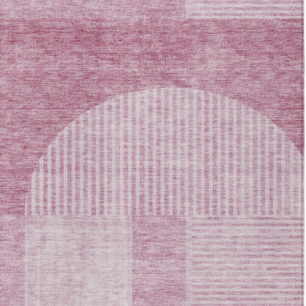 3' X 5' Blush Pink And Mauve Geometric Washable Indoor Outdoor Area Rug