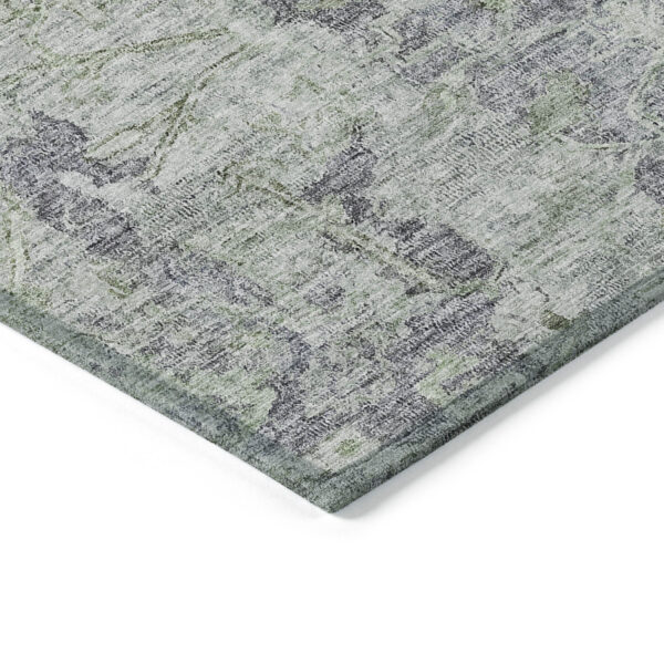 10' X 14' Plum Purple And Olive Green Oriental Washable Indoor Outdoor Area Rug